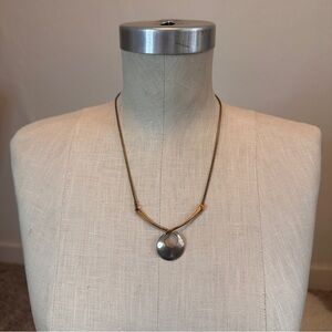 Marjorie Baer SF handmade delicate sculptural necklace silver and Bronze